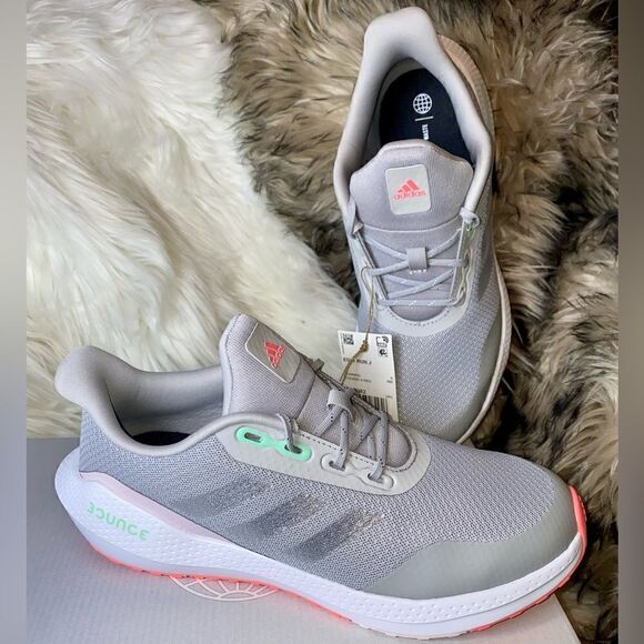 NEW!! Adidas EQ21 Run J Athletic Sneakers - Youth GS Size 6.5 Gray/White/pink - Picture 3 of 12
